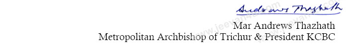 Mar Andrews Thazhath - Metropolitan Archbishop of Trichur & President KCBC